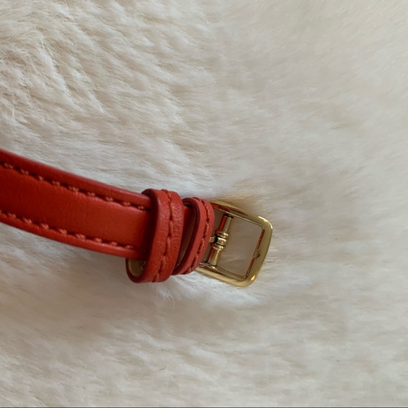 Authentic COACH Genuine Leather Red Orange Watch - Picture 3 of 4